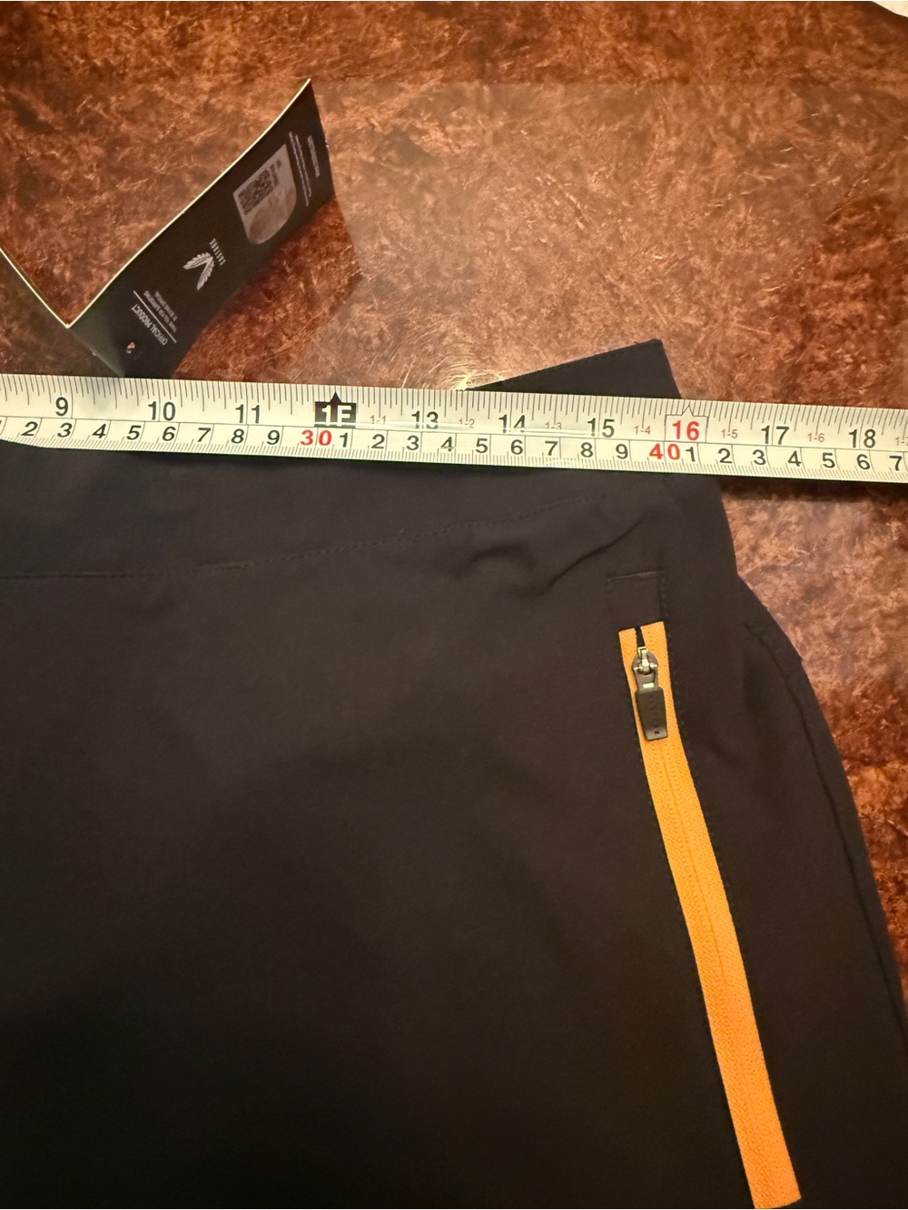 McLaren Black Athletic Shorts with orange Zip Details - Picture 6 of 8